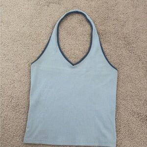 American Eagle Outfitters Light Blue Ribbed Tank Top